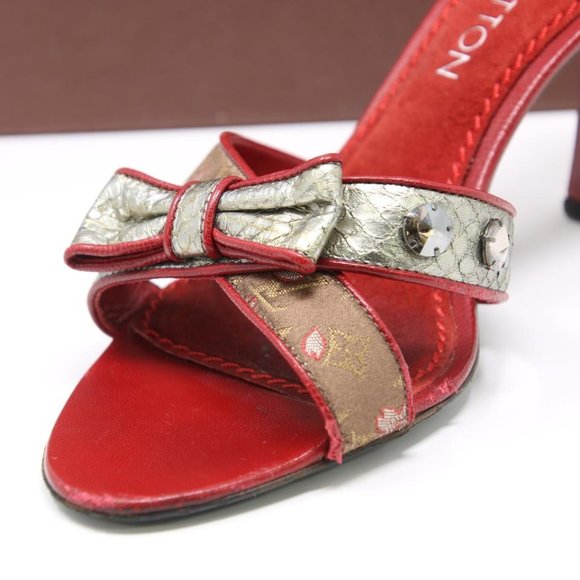 Louis Vuitton Takashi Blossom 37 Monogram Kitty Heels LV-1021P-0012 - Picture 8 of 11